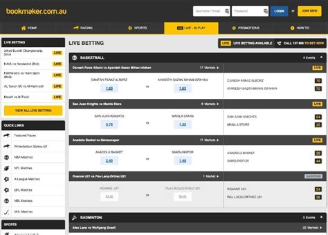 Bookmaker: Live Bets .